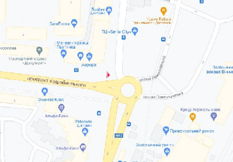 Video Billboard A in Vinnytsia, 2.3x3.14  Михайла Коцюбинського вул. — Батозька вул. (залізнич. вокзал) - 662778 scheme
