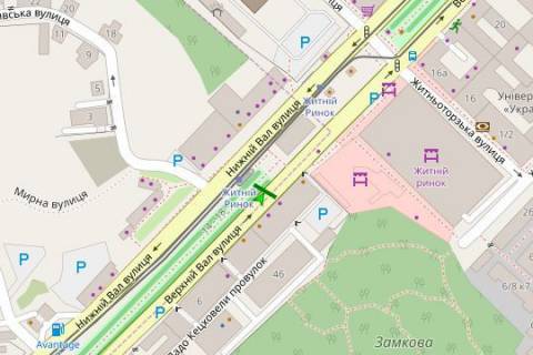 Citylight A in Kyiv, 1.2x1.8  Verhnij Val st., 10, bul'varna castina scheme