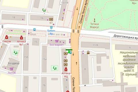 Backlight B in Kyiv, 2.3x3.14  Teligi Oleni st., 11 scheme