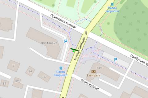 Citylight B in Khmelnitsky, 1.2x1.8  Svobodi st., bila st. bud.1.  scheme