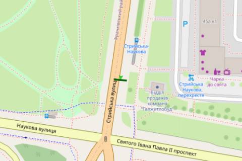 Backlight B in Lviv, 2.3x3.14  Naukova st. - Strijs'ka st. scheme