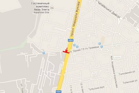 Billboard A in Odessa, 3x6  Nebesnoi Sotni prosp. (Marsala Zukova prosp.) - Skil'nij Aerodrom st. scheme