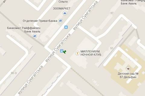 Citylight B in Vasylivka, 1.2x1.8  Sumgaits'ka st., 39 scheme