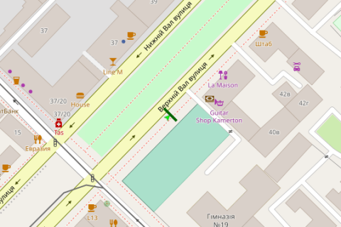 Citylight A in Kyiv, 1.2x1.8  Verhnij Val st., 40 zup. "st.Verhnij Val" scheme