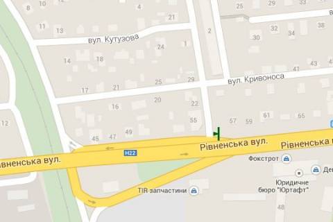 Billboard B in Lutsk, 3x6  Rivnen's'ka st., 57 scheme