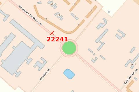 Billboard A in Cherkasy, 3x6  Peremogi prosp., 22 - Oleni Teligi st. (Koneva st.) scheme