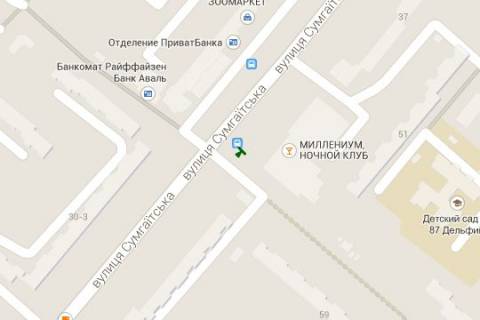 Citylight A in Vasylivka, 1.2x1.8  Sumgaits'ka st., 39 scheme