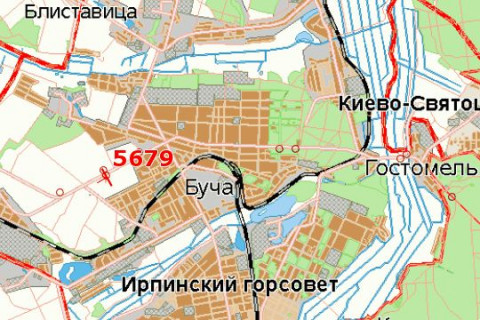 Billboard A in Bucha, 3x6  Kiiv - Kovel', 16km+600m vid Kieva (Buca, Varsavskaa tr., "Epicentr" AZS "Glusko") scheme