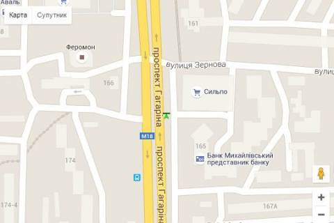 Citylight A in Kharkiv, 1.2x1.8  Gagarina prosp., 165 (No1) scheme