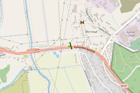 Billboard B in Gostomel, 5x12  Kiiv - Kovel', 10km+000m vid Kieva  (Gostomel') (u napramku  Kieva) scheme