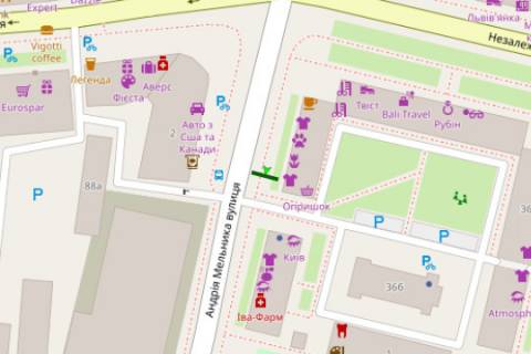 Billboard B in Ivano-Frankivsk, 3x6  Andria Mel'nika st. - Nezaleznosti st. scheme