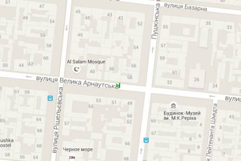 Citylight B in Odessa, 1.2x1.8  Velika Arnauts'ka st., 34 - Puskins'ka st. scheme