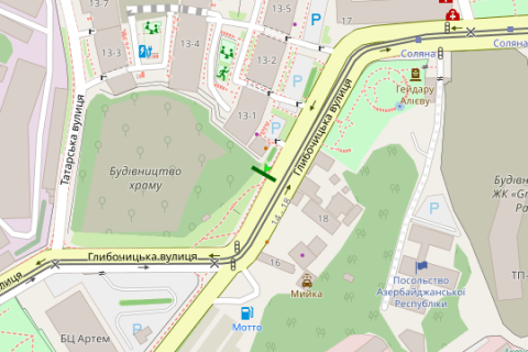 Video Billboard A in Vasylivka, 2.3x3.14  Glibocic'ka st., No15 (TT 6.8 352h484) - 421986 scheme