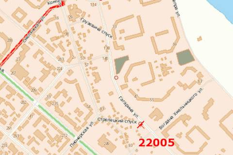 Billboard B in Cherkasy, 3x6  Gagarina st. - Bogdana Hmel'nic'kogo st. scheme