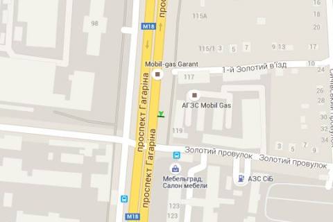 Non-Standard B in Kharkiv, 1.2x1.8  Гагаріна просп. - Золотий пров., (зупинка) scheme