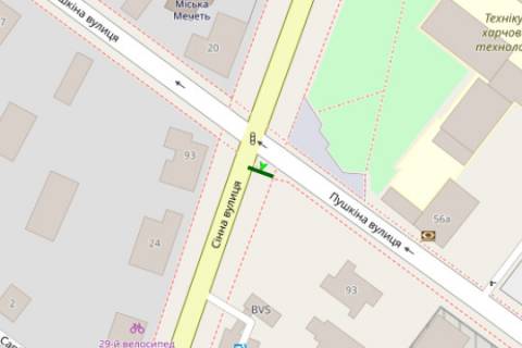 Billboard B in Poltava, 3x6  Sinna st. - Puskina st. scheme