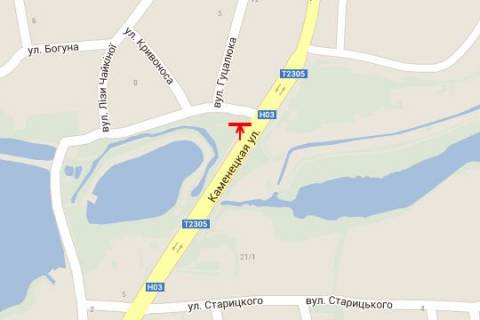 Billboard B in Khmelnitsky, 3x6  Kam`anec'ka st., (oz. Veselka) scheme