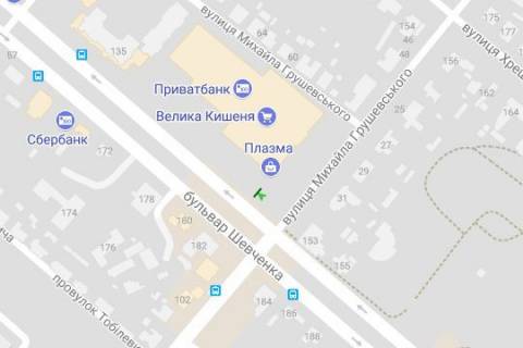 Citylight A in Cherkasy, 1.2x1.8  Sevcenka bul'v. - Grusevs'kogo st. scheme