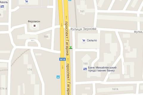Citylight B in Kharkiv, 1.2x1.8  Gagarina prosp., 165 (No1) scheme