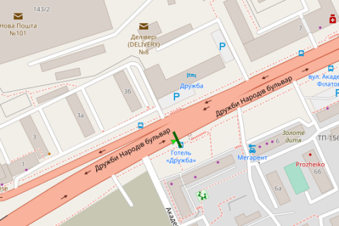 Citylight A in Kyiv, 1.2x1.8  Mikoli Mihnovs'kogo bul'v., 4/6  zup. "Gotel' "Druzba" scheme