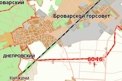Billboard B in Brovary, 3x6  Kiiv - Cernigiv, 13 km + 410 m (zliva u napramku  m.Kieva) scheme