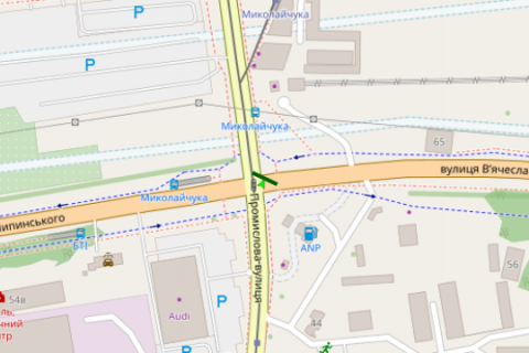 Scrolller, Scroll A in Lviv, 2.3x3.14  Вячеслава Липинського вул. - Івана Миколайчука вул. - 573949 scheme
