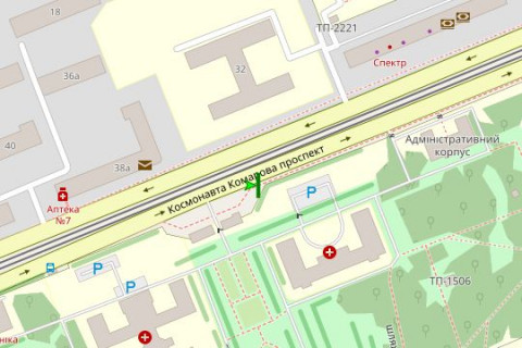 Prismatron, Prism A in Kyiv, 3x6  Космонавта Комарова просп., 3 - 45581 scheme