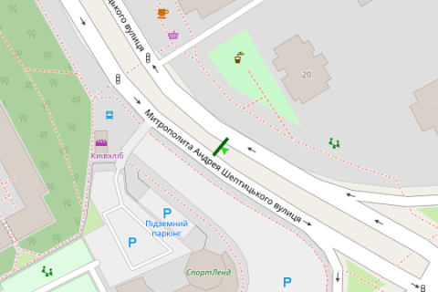 Prismatron, Prism A in Kyiv, 3x6  Митрополита Андрея Шептицького вул. (Луначарського вул.), 20 (у напрямку  Русанівських садів) - 259192 scheme