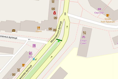 Video Billboard A in Kyiv, 1.2x1.8  Almazova Generala st. (Kutuzova st.), 43 - Citadel'na st. (u napramku Lesi Ukrainki bul'v.) - 472290 scheme