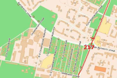 Billboard B in Lviv, 3x6  Kul'parkivs'ka st. - Vigovs'kogo st. (Ivana Vigovs'kogo st.) - Volodimira Velikogo st. (v centr) scheme