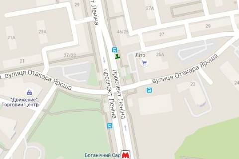 Citylight B in Kharkiv, 1.2x1.8  Nauki prosp. (Lenina prosp.) - Arosa Otakara st., (zupinka) No2 scheme