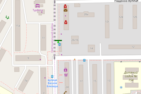 Billboard A in Kyiv, 3x6  Mrii st., 16/26 (u napramku Stecenka st.) scheme
