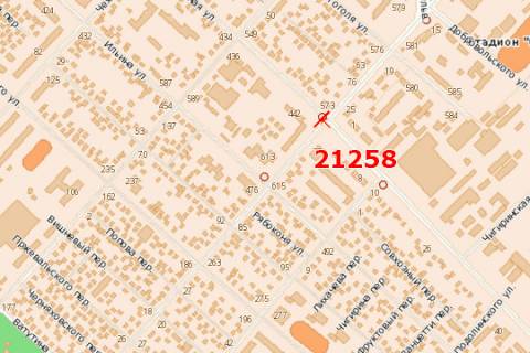 Billboard A in Cherkasy, 3x6  Cigirins'ka st. - Sinna st. scheme