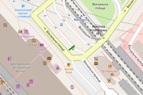 Non-Standard B in Kyiv, 1.2x1.8  Вокзальна пл., 2 зуп.Залізничний вокзал "Центральний" ліворуч scheme