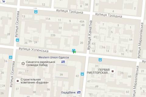 Citylight A in Odessa, 1.2x1.8  Uspens'ka st., 20 - Kanatna st. (ostanovka) scheme