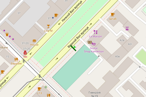 Citylight B in Kyiv, 1.2x1.8  Verhnij Val st., 40 zup. "st.Verhnij Val" scheme