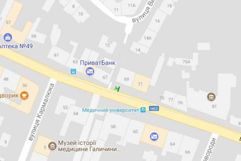 Citylight B in Lviv, 1.2x1.8  Licakivs'ka st., 69 scheme