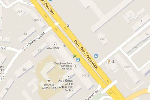 Citylight A in Kyiv, 1.2x1.8  Lesi Ukrainki bul'v., 34 (magazin "Liga Nova")__zupinka gromads'kogo transportu scheme