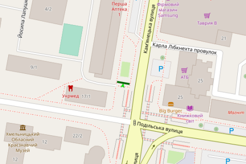 Backlight B in Vasylivka, 2.3x3.14  Kam`anec'ka st., 38 - Podil's'ka st. scheme