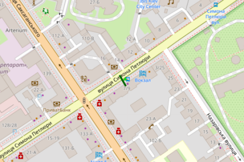 Citylight B in Kyiv, 1.2x1.8  Симона Петлюри вул.,  7/9 зуп. "Симона Петлюри" scheme