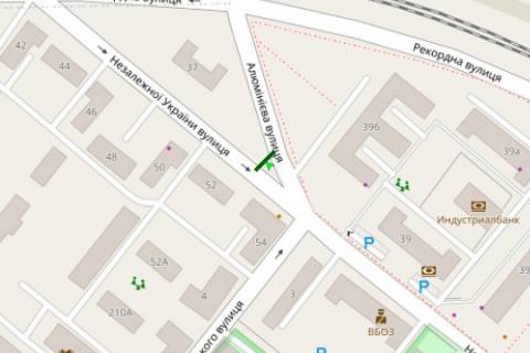 Billboard A in Zaporizhzhya, 3x6  Nezaleznoi Ukraini st. - Zelins'kogo st. scheme