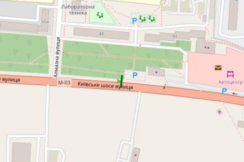 Billboard B in Poltava, 3x6  Kiivs'ke sose, (Avtorinok) scheme