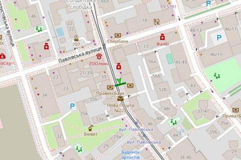 Citylight B in Kyiv, 1.2x1.8  Dmitrivs'ka st., 56 scheme