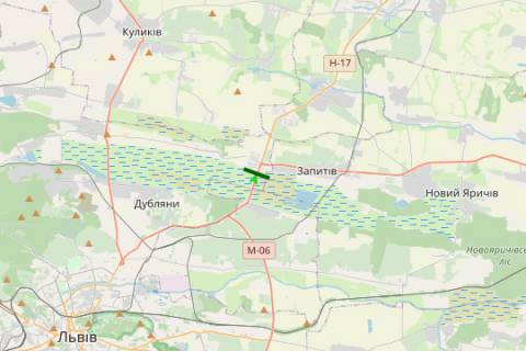 Non-Standard A in Lviv route, 3x18  Kiiv - Cop, km. 527+157 (9 km. vid L'vova, u napramku  Kieva) scheme