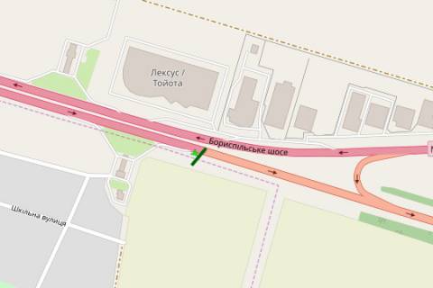 Billboard A in Mountain, 5x12  Kiiv - Borispil', 20km+270m vid Kieva (No5 sprava)  (u napramku  Borispola; 300m do povorota v aeroport) scheme