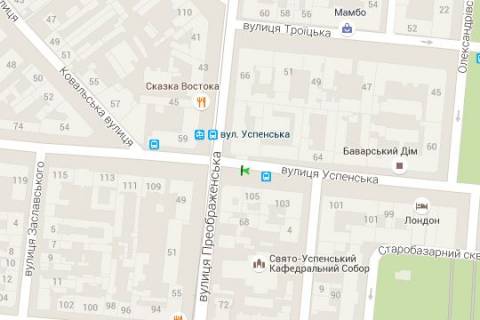 Backlight B in Odessa, 1.2x1.8  Uspens'ka st., 107 - Preobrazens'ka st. (ostanovka) scheme