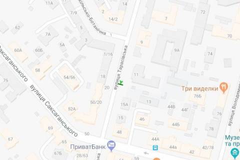 Citylight B in Kyiv, 1.2x1.8  Tarasivs'ka st., 11 scheme