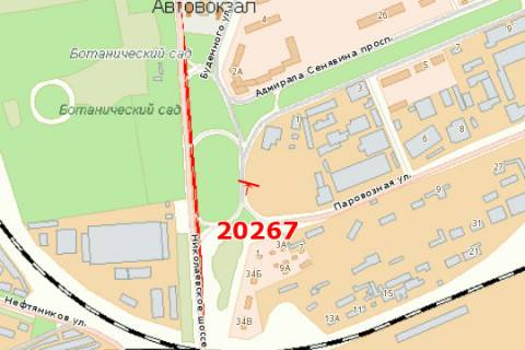 Billboard A in Kherson, 3x6  Admirala Senavina prosp. - Parovozna st. scheme