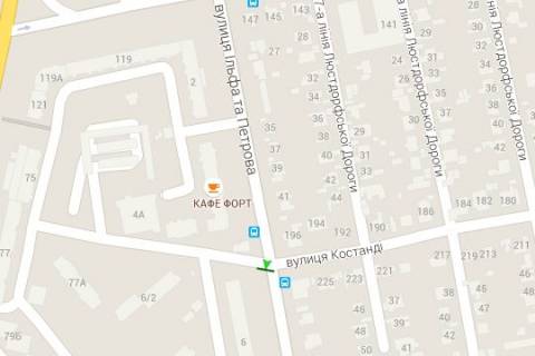 Billboard A in Odessa, 3x6  Il'fa i Petrova st., 6 - Kostandi st. (radom z supermarketom) scheme