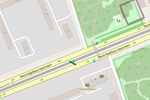 Billboard B in Vasylivka, 6x3  Lesa Kurbasa prosp., 9 na rozpodiluvaci scheme